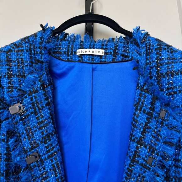 Alice + Olivia Blue and Black Tweed Blazer - Picture 5 of 7